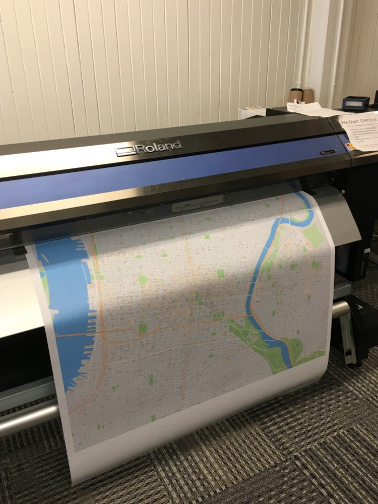 Map printing in plotter