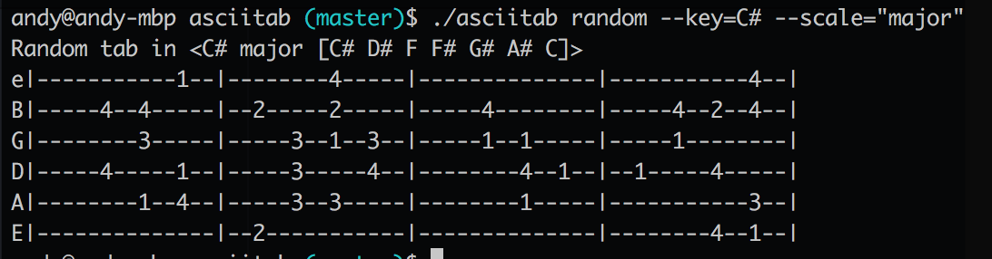 Asciitabs CLI prototype