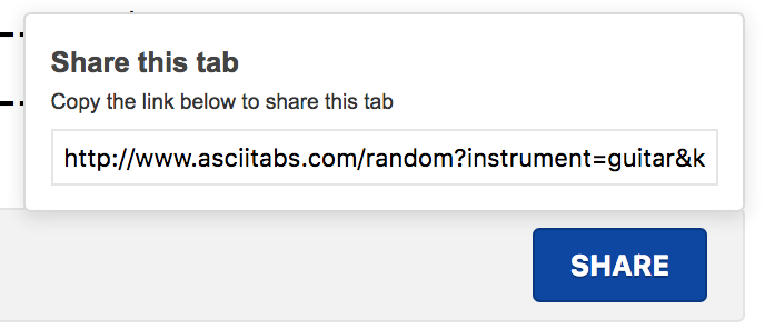 Asciitabs Share Modal